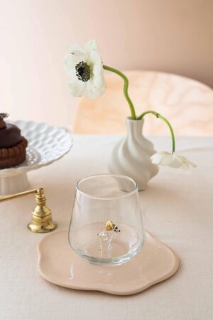 Bambi Figurine Drinking Glass – Clear with Gold Details - Bluerees