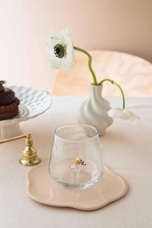 Bambi Figurine Drinking Glass – Clear with Gold Details - Bluerees
