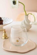 Chick Figurine Drinking Glass – Clear with Gold Details - Bluerees