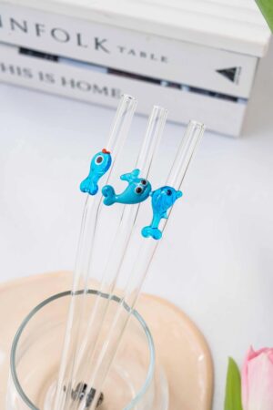 Ocean Animal Straw Set of 3 – Dolphin, Whale & Fish Figurines- Bluerees