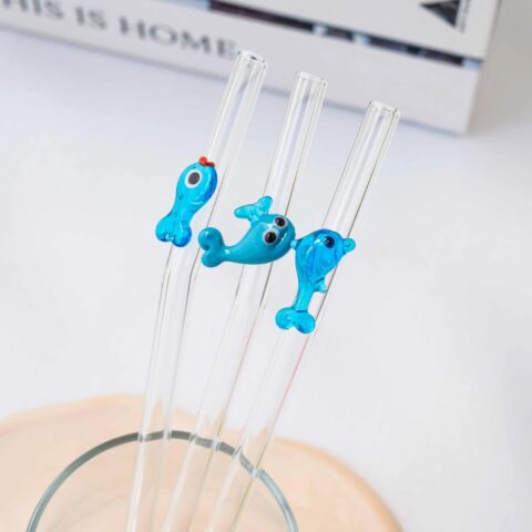 Ocean Animal Straw Set of 3 – Dolphin, Whale & Fish Figurines- Bluerees